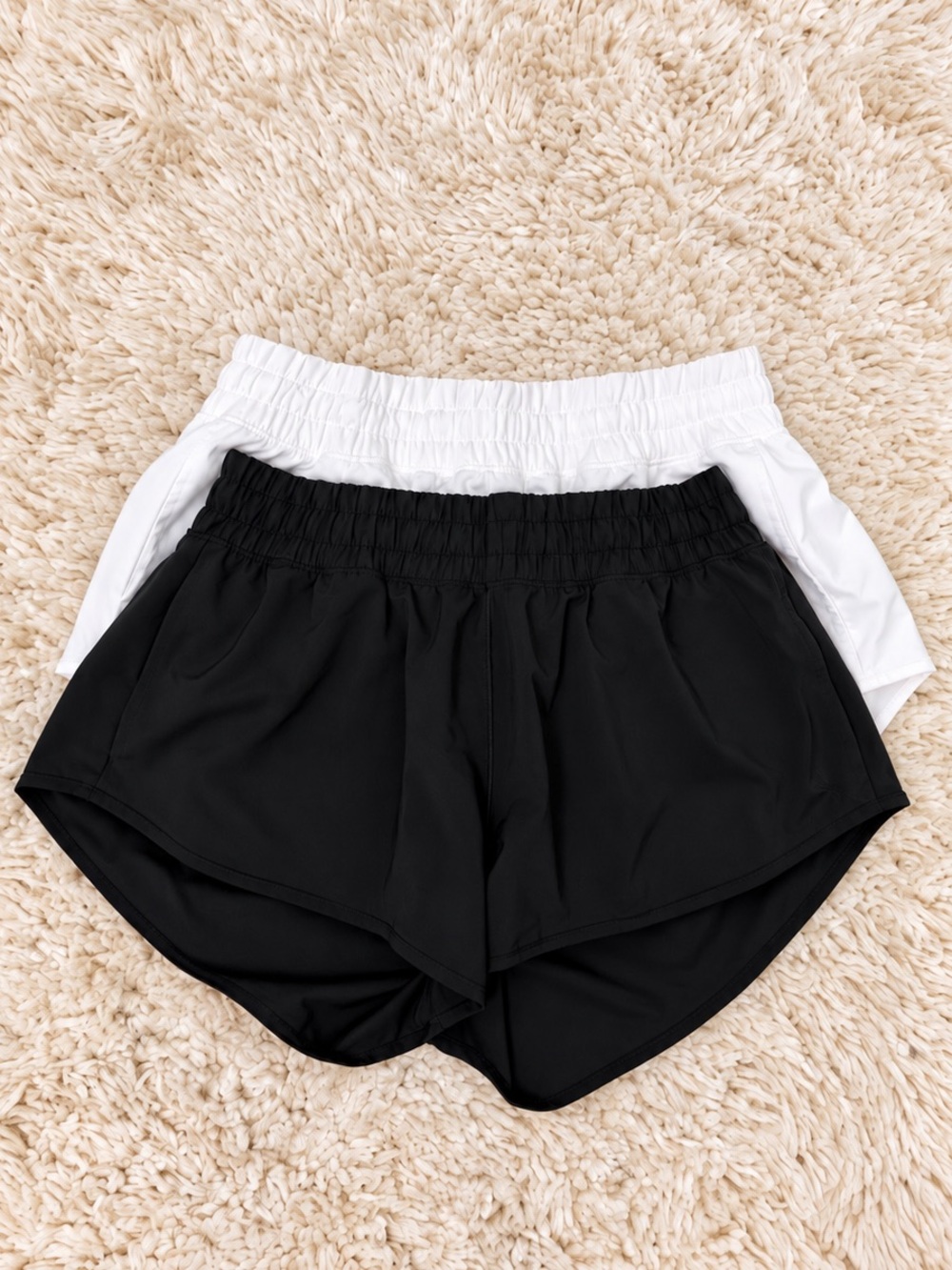 aerie Women's Athletic Shorts Trio - White, Brown Bundle - Picture 1 of 5